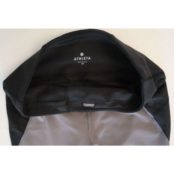 Athleta ZX6WQ Women's Sz M Black/Gray Cropped Athletic Leggings - Picture 3 of 8